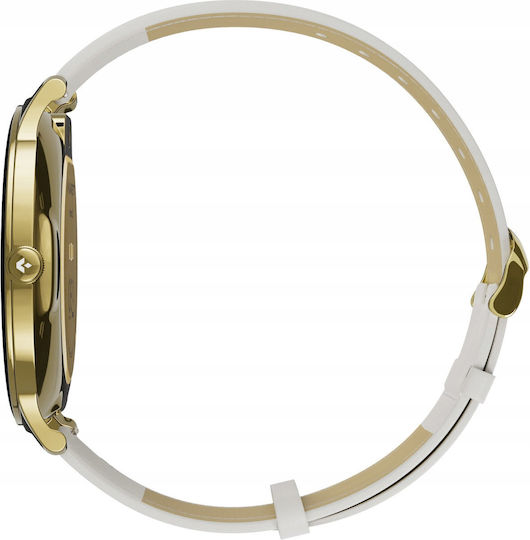 Garett Verona 2 Stainless Steel 43mm Smartwatch με Παλμογράφο (Gold Mesh)