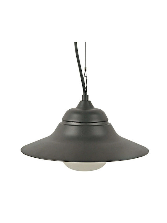 Aca Julie Outdoor Hanging Ceiling Light E27 in Black Color JULIE1PΒΚ