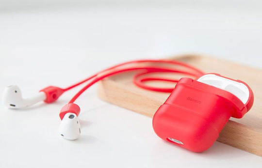Baseus Case Silicone in Red color for Apple AirPods 1 / AirPods 2