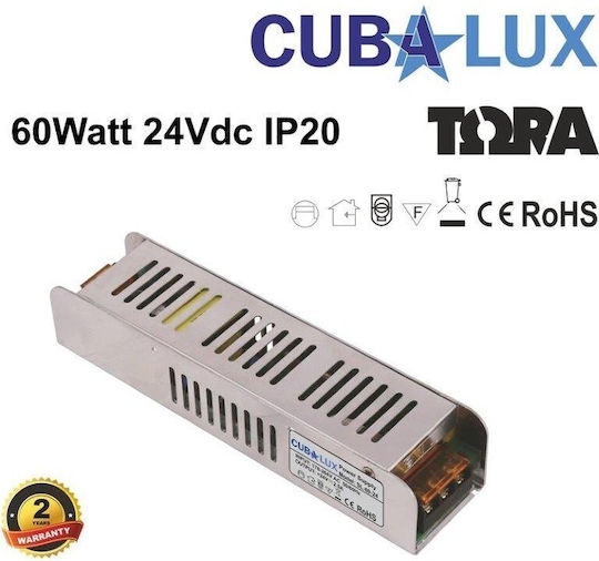 Cubalux Sursă de alimentare LED IP20 Putere 60W cu Tensiune de Ieșire 24V