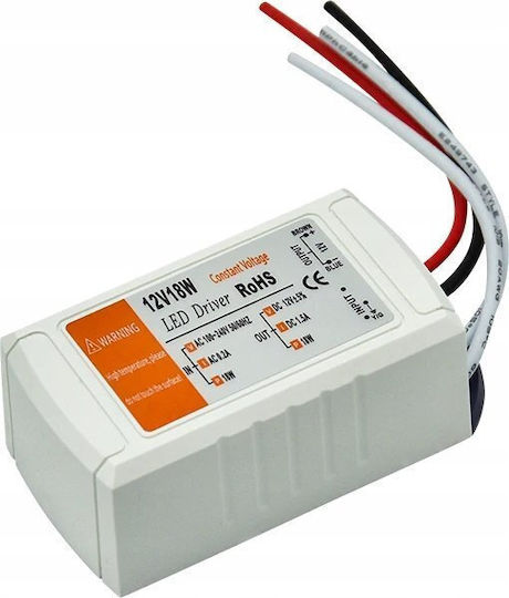 Eco Light Τροφοδοτικό LED IP20 Ισχύος 18W με Τάση Εξόδου 12V