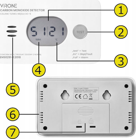 Orno Carbon Oxide Sensor 2xaa