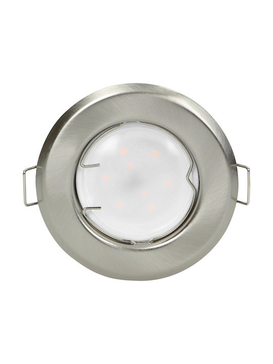 Orno Round Plastic Recessed Spot with Socket GU10 Silver 1pcs