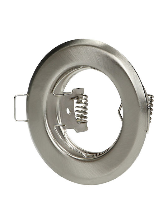 Orno Round Plastic Recessed Spot with Socket GU10 Silver 1pcs