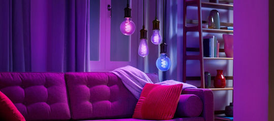 Philips Смарт крушка LED 6.3W за фасунга E27 и форма G95 RGBW 470лм