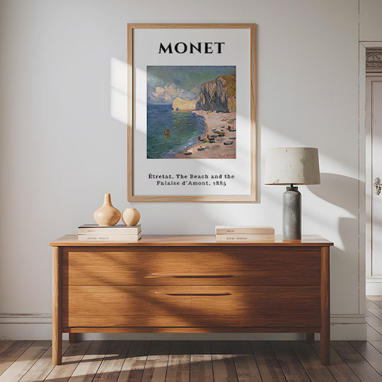 Poster Claude Monet Beach Falaise D Amont Art232 60cm X 90cm