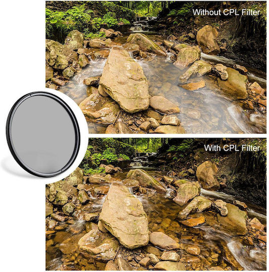K&F Concept Multi-Coated Circular Polarizer Slim CPL Filter Diameter 52mm with MC Coating for Camera Lenses
