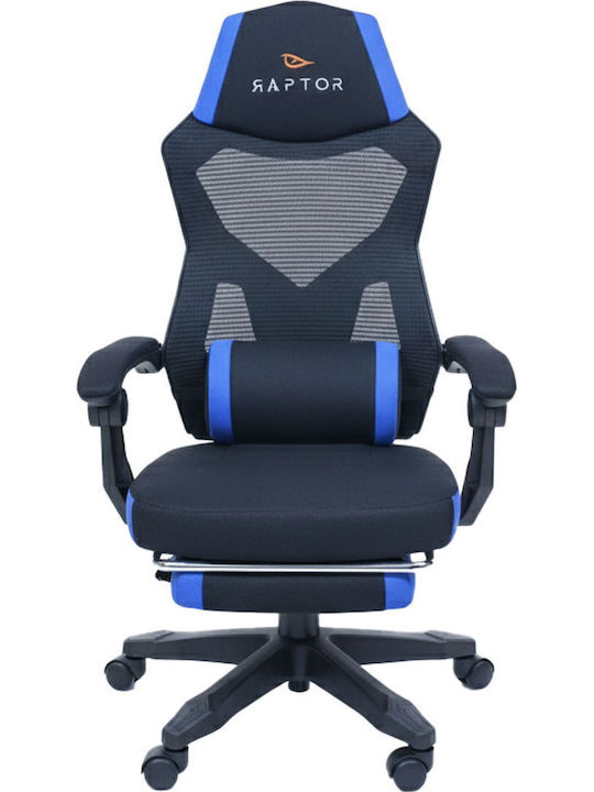 Raptor Venom Καρέκλα Gaming Δερματίνης με Υποπόδιο Μπλε
