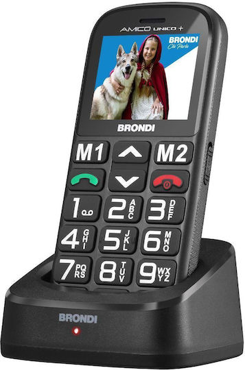 Brondi Amico Unico+ Dual SIM Κινητό με Μεγάλα Κουμπιά Μαύρο