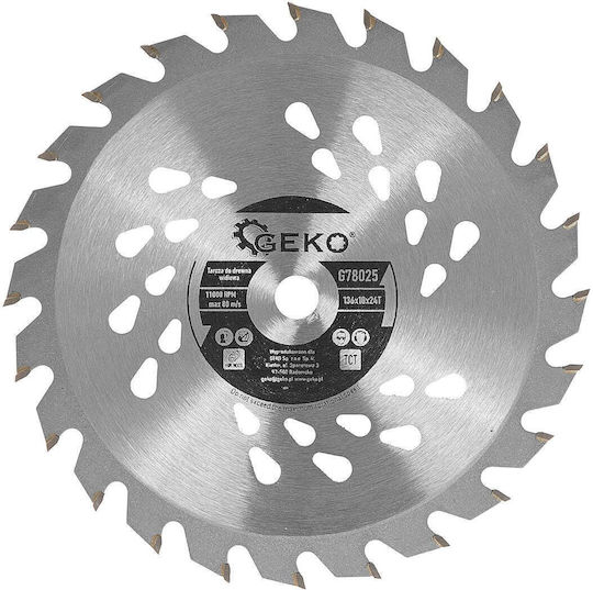 Geko Cutting Disc Wood Hole Diameter 136mm with 24 Teeth 1pcs