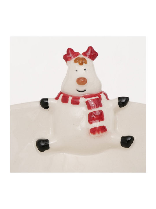 Artekko Christmas Bowl Ceramic White D12cm.