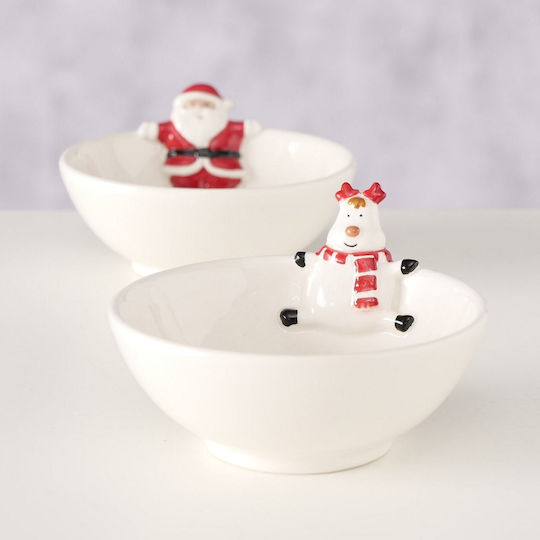 Artekko Weihnachtlich Schale Keramik Weiß D12cm.