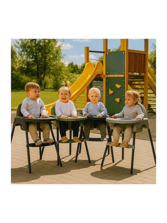 Fun Baby Baby Highchair 2 in 1 with Adjustable Height Black