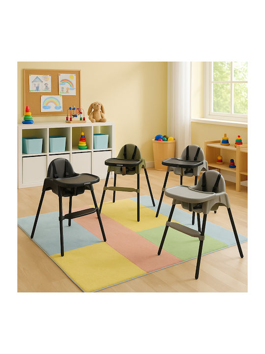 Fun Baby Baby Highchair 2 in 1 with Adjustable Height Black