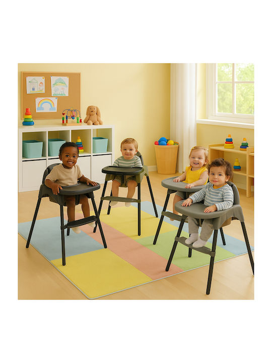 Fun Baby Baby Hochstuhl 2 in 1 mit Höhenverstellbar Grau