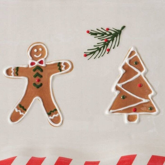 Boltze Christmas Platter Ceramic L39xW25cm.