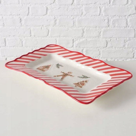 Boltze Christmas Platter Ceramic L39xW25cm.