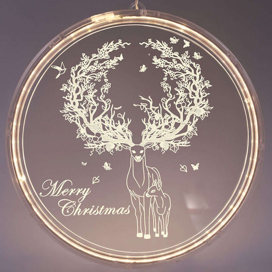 Aca Illuminated Christmas Plastic Figure Sign White Length 21cm 3d Acrylic Reindeer