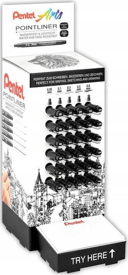 Pentel Μαρκαδόρος Σχεδίου Μαύρος 0.2mm
