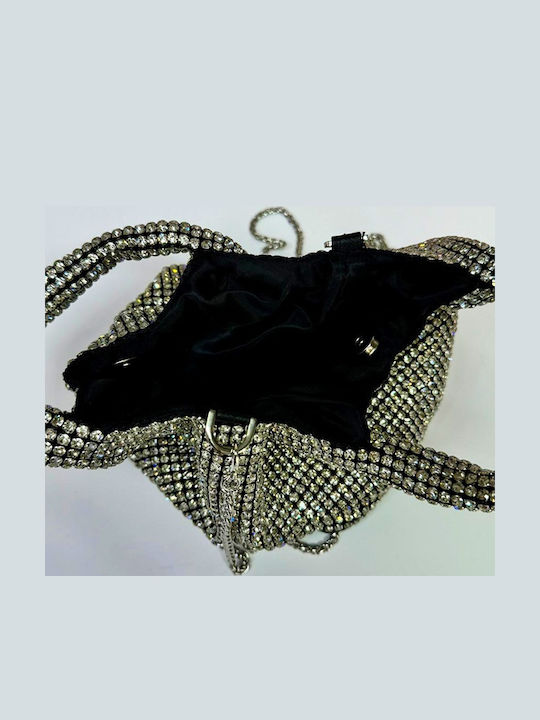 Damentasche Schultertasche Silber