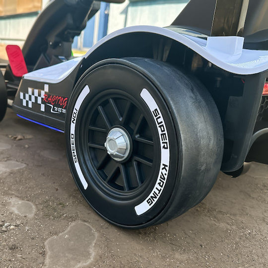F1 Go Kart Cu Un Loc Cu Telecomandă 24 Volt Alb Pentru 3+ Ani