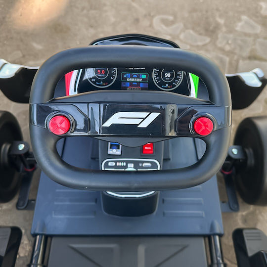 F1 Go Kart Cu Un Loc Cu Telecomandă 24 Volt Alb Pentru 3+ Ani
