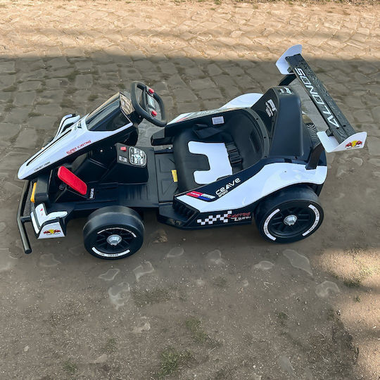F1 Go Kart Cu Un Loc Cu Telecomandă 24 Volt Alb Pentru 3+ Ani