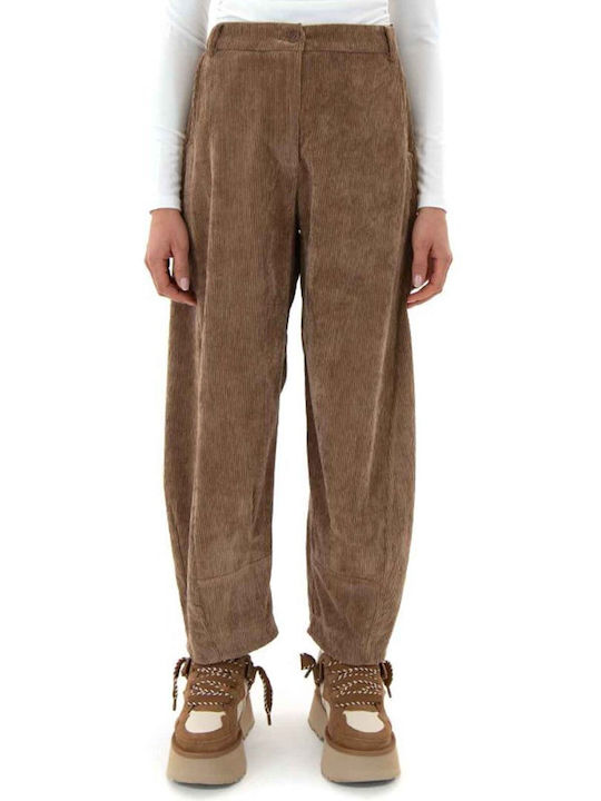 Women's Fabric Trousers Camel