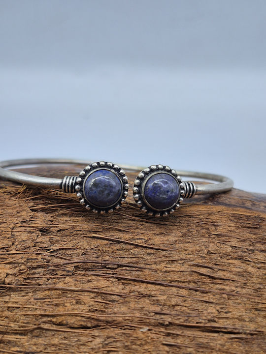Edelstahl Öffnbares Armband Lapis Lazuli – Handgefertigtes Elegantes Schmuckstück