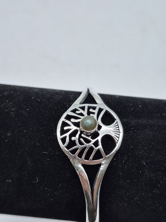 Silver Plated Labradorite Bracelet Tree Of Life Design Open Handmade Jewelry