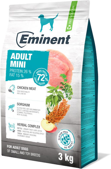 Eminent 3kg Dry Food for Adult Small Breed Dogs with Poultry, Meat and Chicken