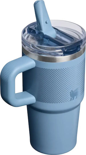 Stanley Protour Flip Handled Tumbler Θερμός Ανοξείδωτο BPA Free 591ml Indigo Fade με Καλαμάκι και Λαβή