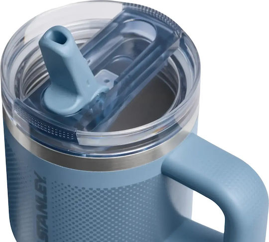 Stanley Protour Flip Handled Tumbler Θερμός Ανοξείδωτο BPA Free 591ml Indigo Fade με Καλαμάκι και Λαβή