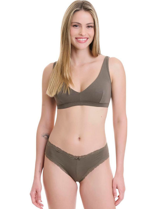 Bamboo Damen Brasilien 2Pack mit Spitze Multicolor