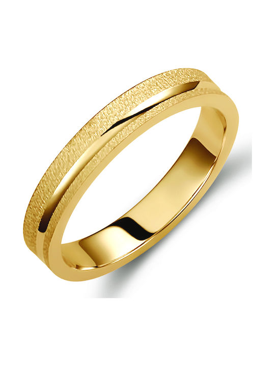 Valauro – Βέρες Χειροποίητες Χρυσό 9κ Ματ Υφή-3.50mm