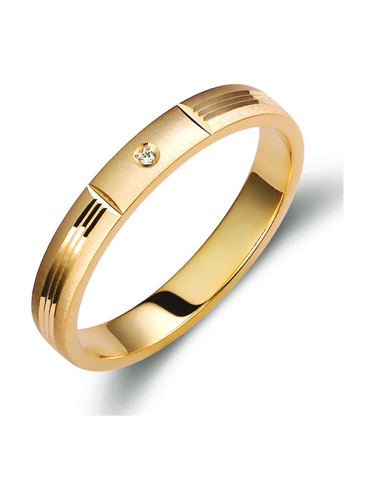 Valauro Eheringe Gold 9k Dicke 3,50mm Zirkon