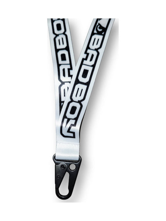 Μπρελόκ Λουράκι Λαιμού Badboy Logo Trn Lanyard White Black