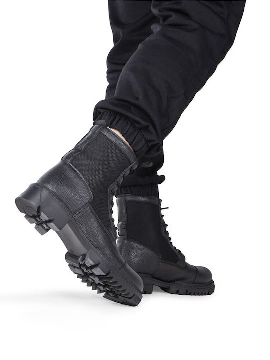 Leder Schwarz Herrenstiefel