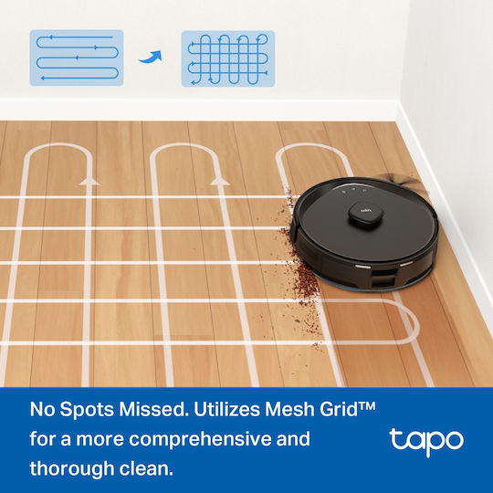 TP-LINK Tapo RV30 Max Plus Robot Vacuum Cleaner with Laser Mapping & 5300Pa Suction Power Black