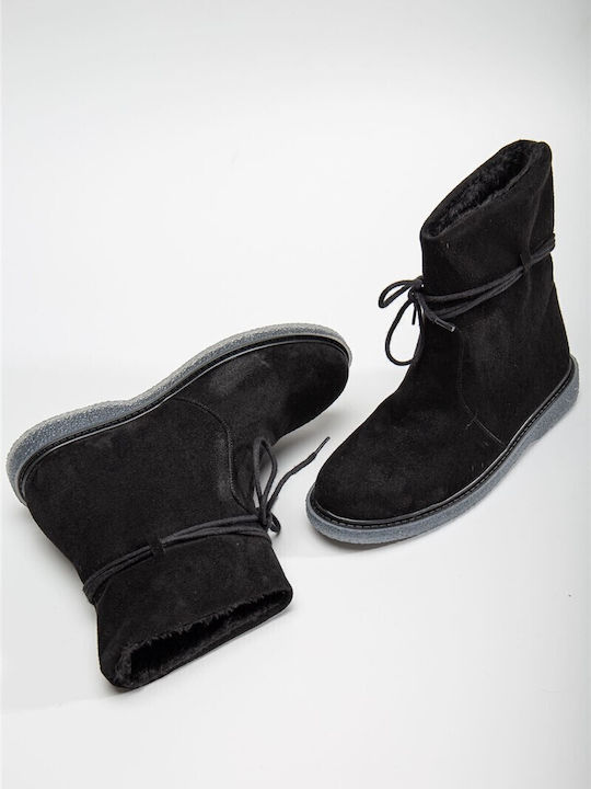 Suede Women's Ankle Boots Black