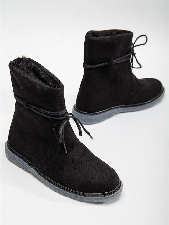 Suede Women's Ankle Boots Black