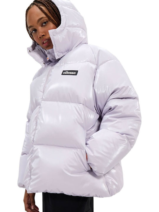 Ski Club Lenzer Κοντό Γυναικείο Puffer Μπουφάν για Χειμώνα Purple