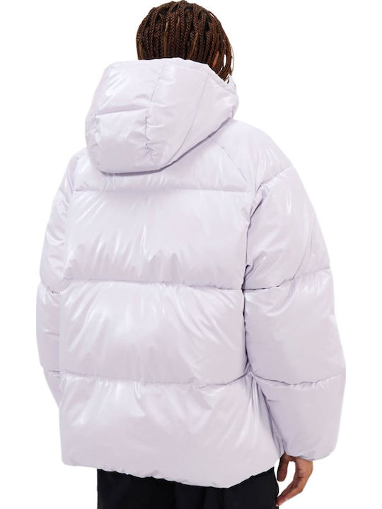 Ski Club Lenzer Κοντό Γυναικείο Puffer Μπουφάν για Χειμώνα Purple
