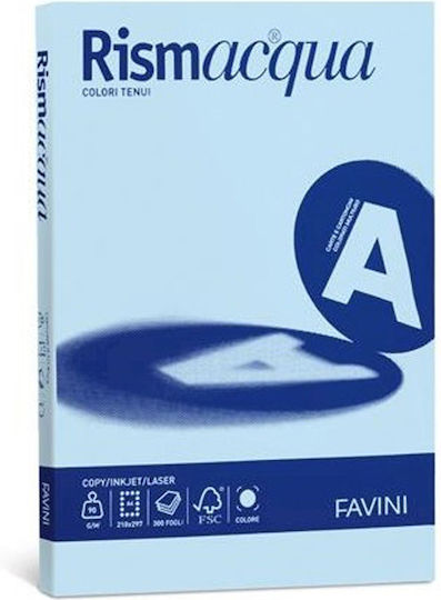 Favini 50 Φύλλα Rismacqua 200g/m2 Γαλάζιο 08 21x29,7 A4