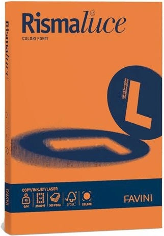 Favini 125 Φύλλα Rismaluce 200g/m2 Πορτοκαλί 56 21x29,7 A4