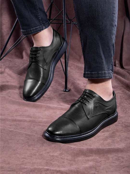 Leder Herren Freizeitschuhe Schwarz