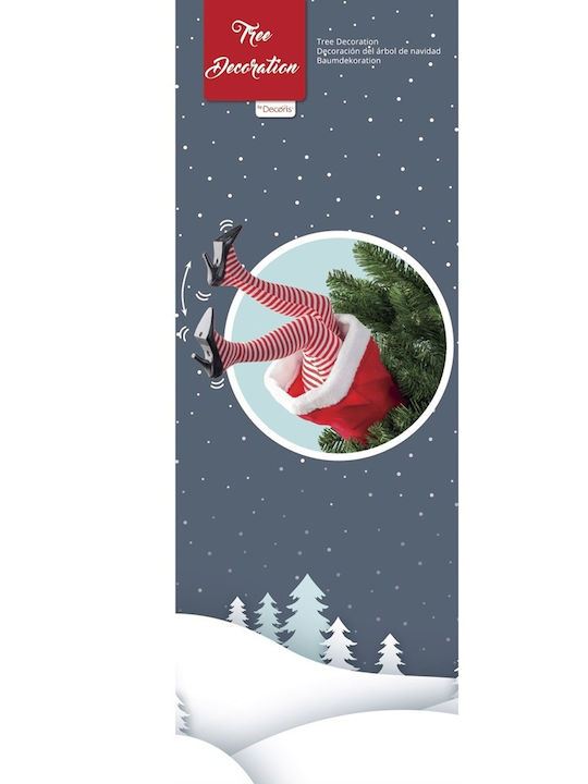 Moving Figure Fabric & Plastic 13x17x49cm Red White Lumineo