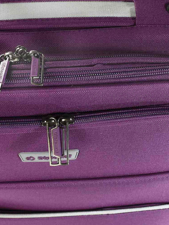 Diplomat Koffer-Set Die Reisesammlung Stoff Lila Maximale Höhe 66cm mit 4 Räder Set 2 Stück