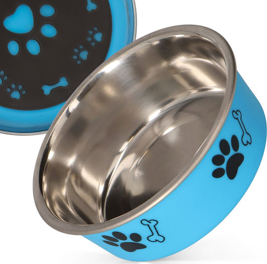 Barry King Metallic Bowl Food for Dog & Cat 300ml 12cm in Blue Color