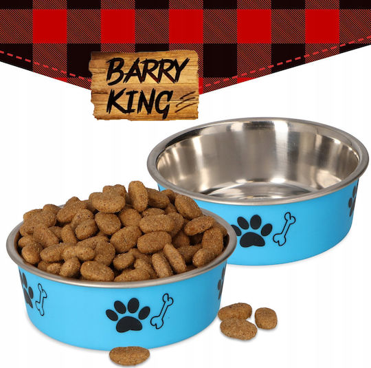 Barry King Metallic Bowl Food for Dog & Cat 300ml 12cm in Blue Color